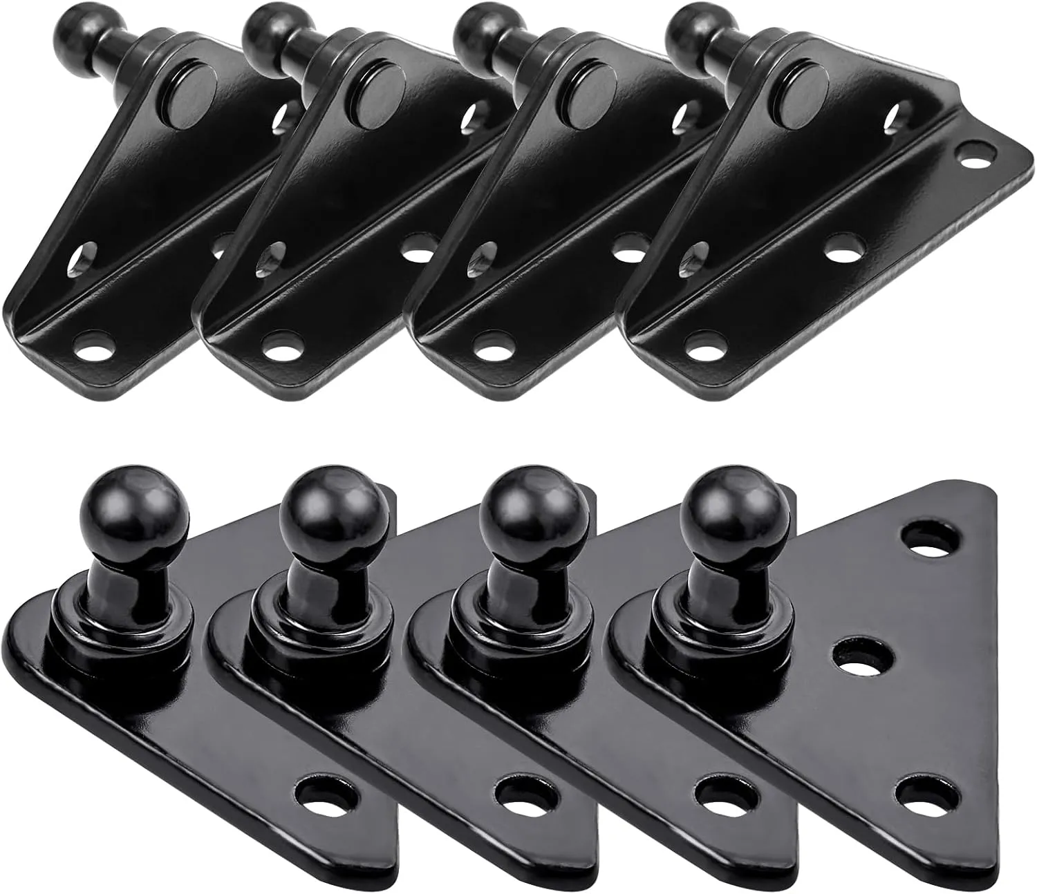 10MM Ball Stud Mounting Bracket for Gas Struts Lift Supports Shocks Spring Prop 8PCS,Black
