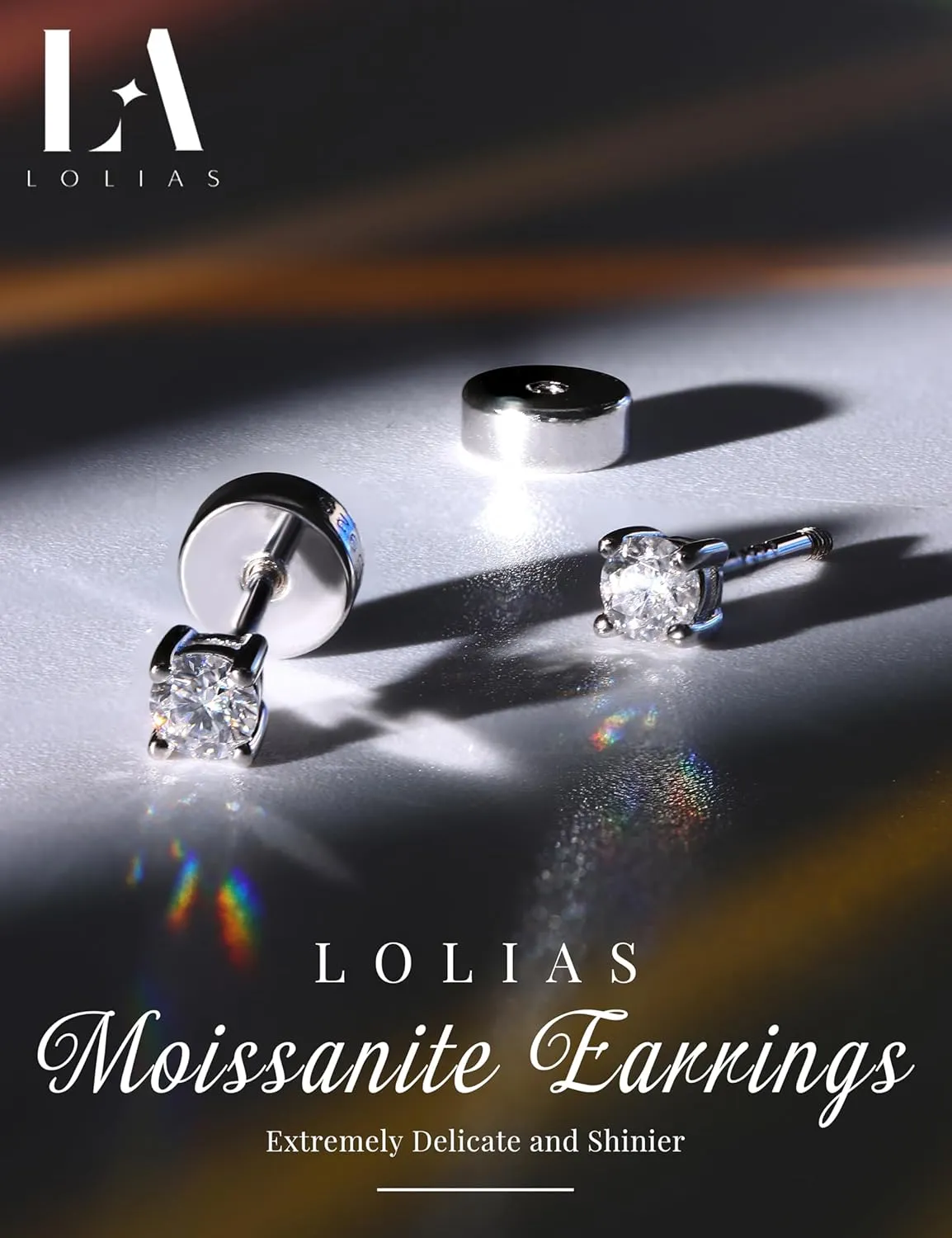 14K Gold Plated Moissanite Stud Earrings with Flat Back,925 Sterling Silver Moissanite Earring for Women Men,Small Round Cut D Color VVS1 Stud Earrings Hypoallergenic Jewelry Gift