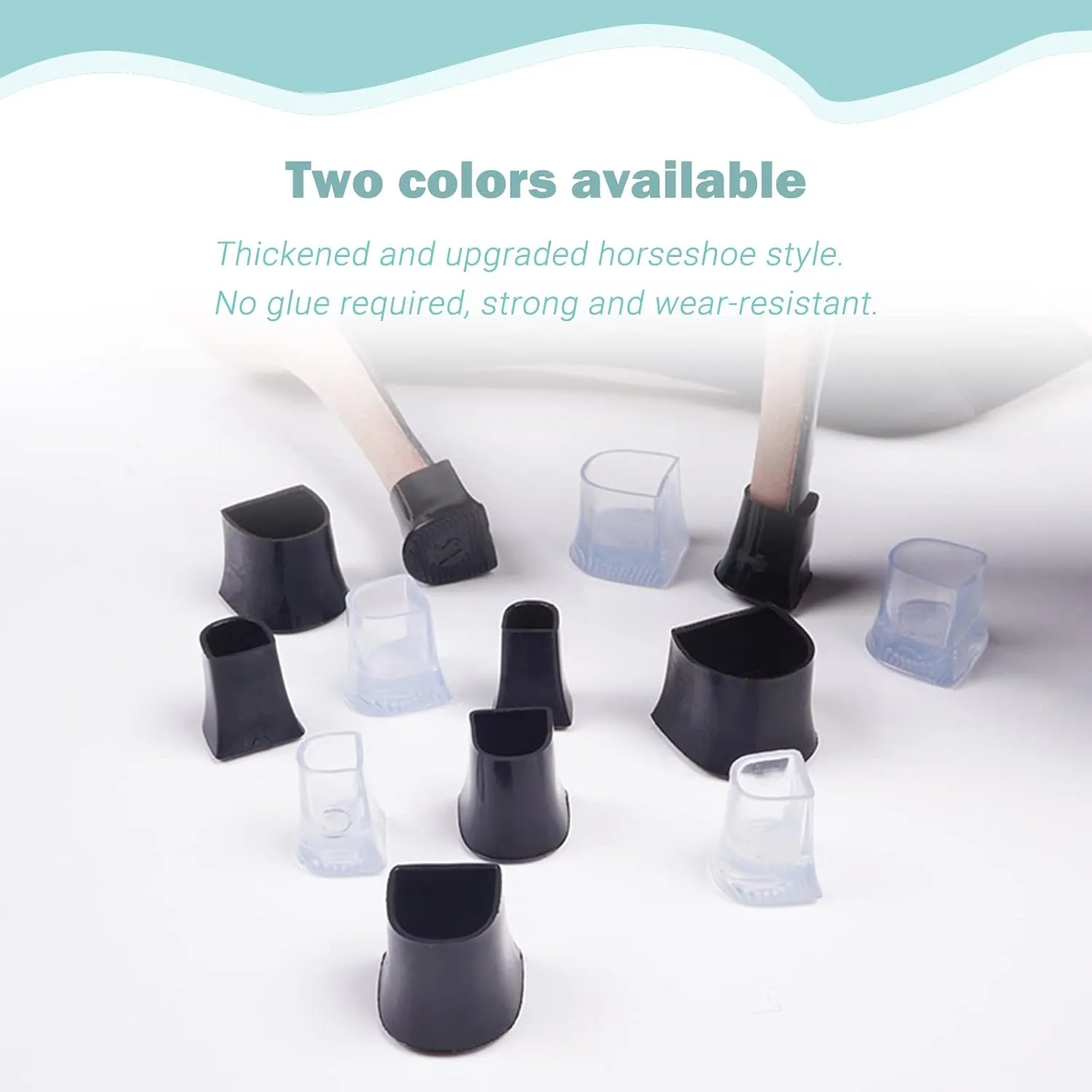 16 Pairs High Heel Protectors Stiletto Repair Caps & Stoppers - 4 Sizes Tip Covers, Noise Reducing, Slip-On Caps (Clear)