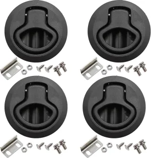 4PCS Boat Slam Latch 2'' Flush Pull Slam Latches Round Plastic Round for RV Boat Door Hatch Cabinet Pull Locking Deck Hatch Door