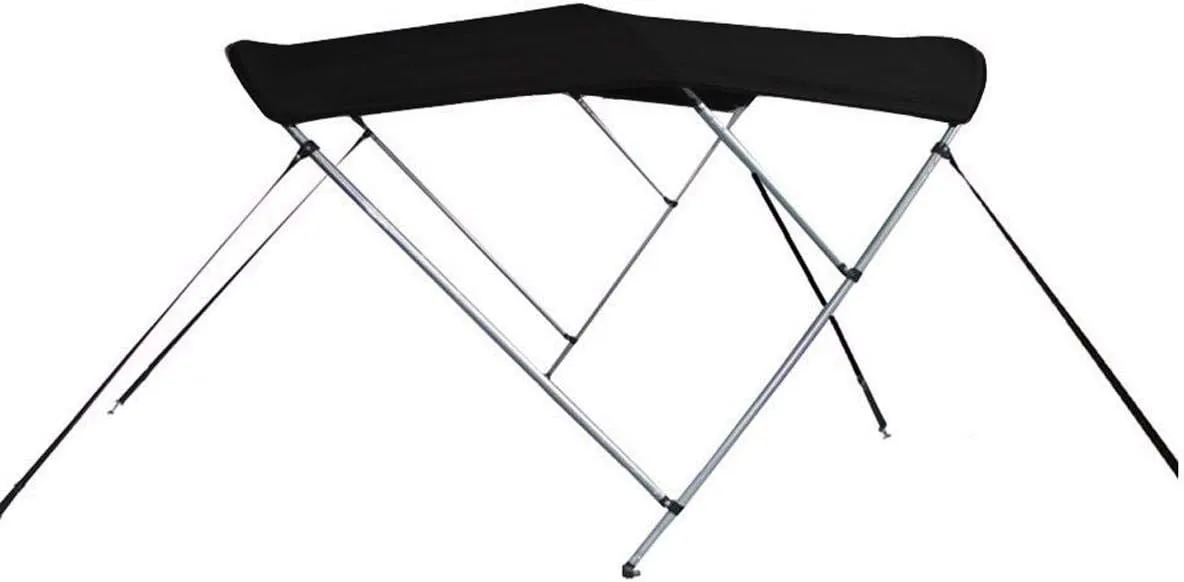 7.6 oz Black 3 Bow Round Tube Boat Bimini TOP Sunshade Compatible for STACER 469 Outlaw SC 2013-2017