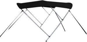 7.6 oz Black 3 Bow Round Tube Boat Bimini TOP Sunshade Compatible for STACER 469 Outlaw SC 2013-2017