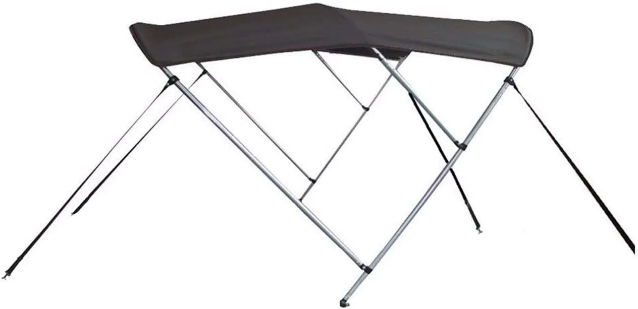 7.6 oz Charcoal Grey 3 Bow Round Tube Boat Bimini TOP Sunshade Compatible for STACER 429 PROLINE Angler 2013-2017