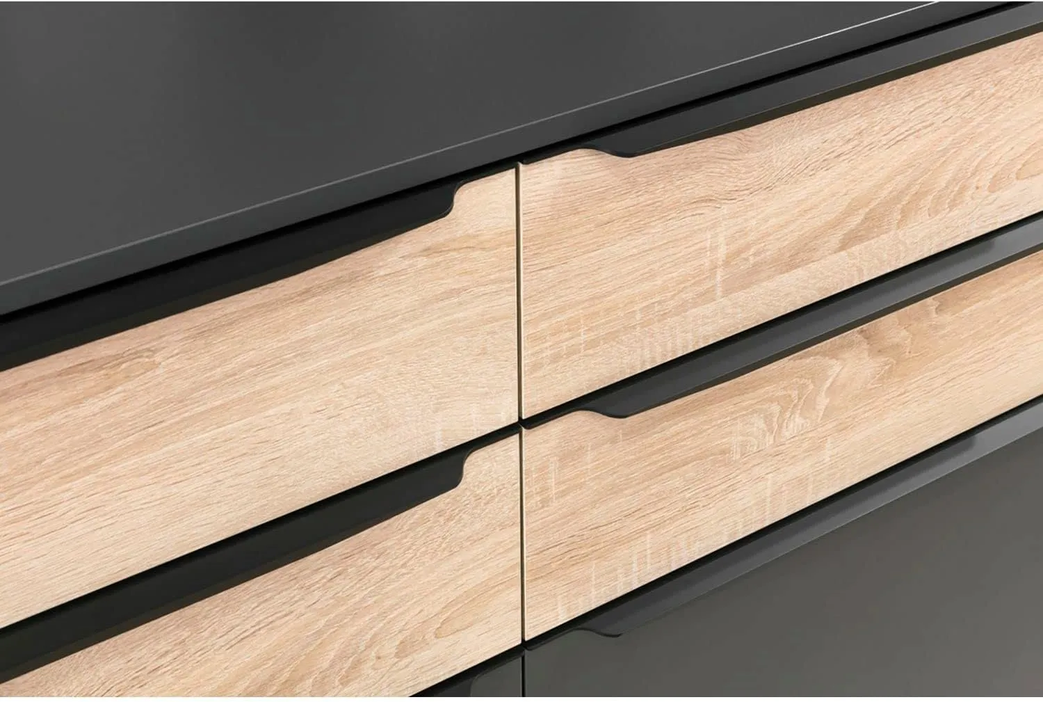 ACCURIDE 100006031 Black Anodised Drawer Handle Contour 445 mm, Handle Strip for Drawers, Aluminium