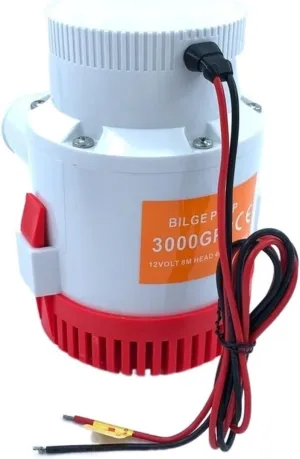 Adjustable Small Submersible Pump Bilge Submersible Water Pump 12V 24V 3000GPH Micro Marine Boat Seaplane Motor Homes Houseboat Filter Accessories (Size : 3000GPH 24V)