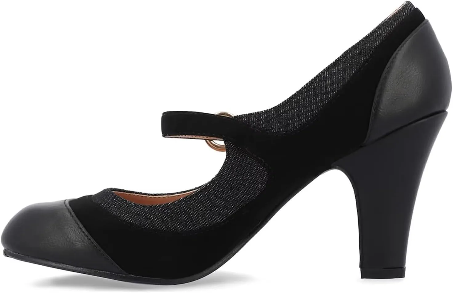 Agodor Women's Chunky Heel Mary Jane Lolita Platform Shoes Suede Round Toe Block Heel Pumps