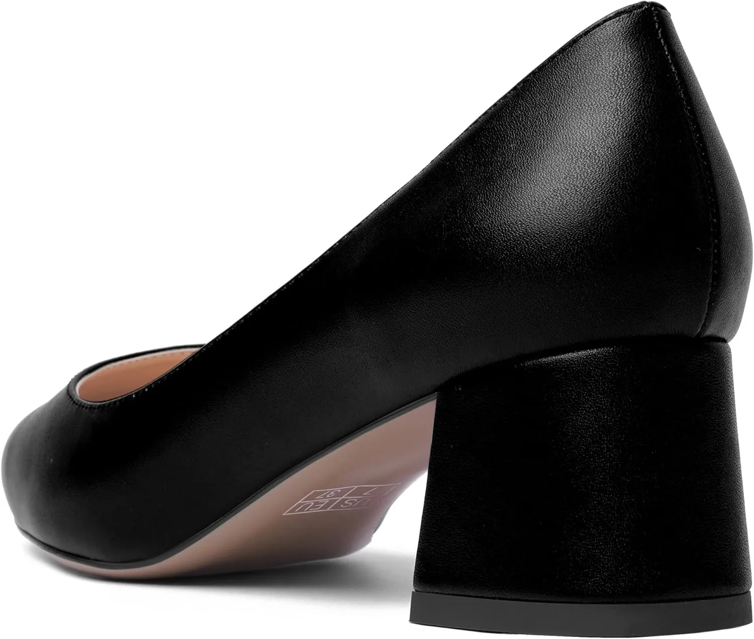AMBELIGHT Womens Pointed Toe Casual Block Office Matte Slip On Chunky Low Heel Pumps Shoes 2 Inch