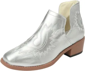 AMDBEL Booties for Women Dressy 2024 Ankle Boots Slip On Low Heel Stylish Western Short Boots Fall Winter Shoes