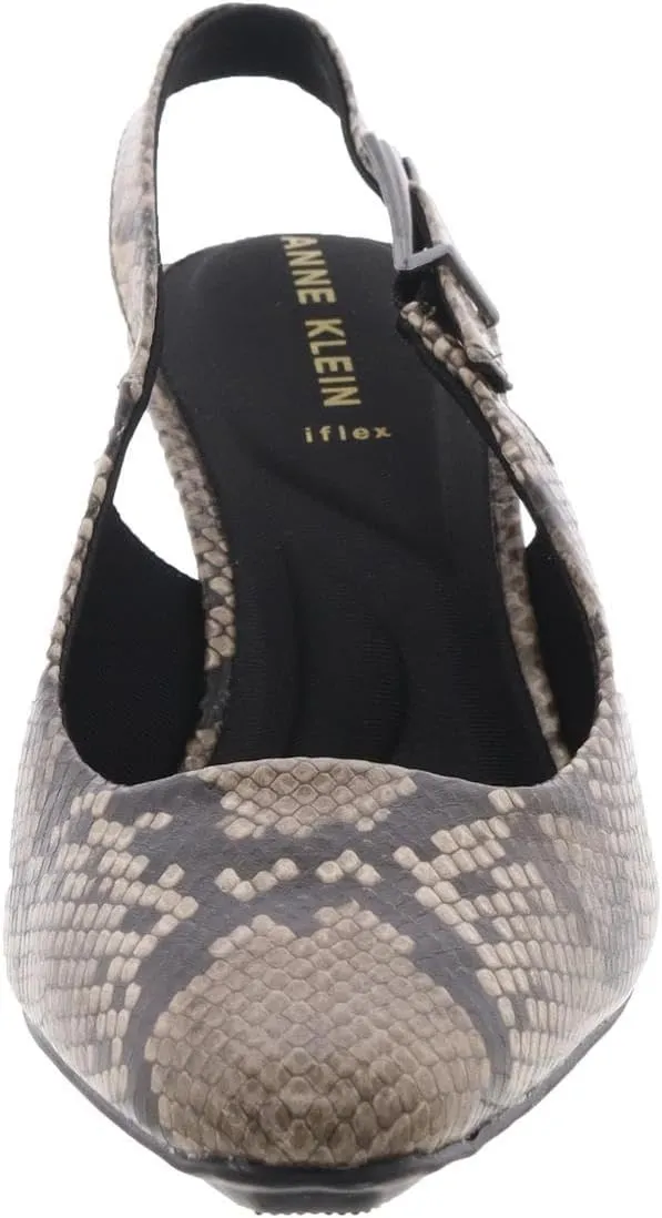 Anne Klein Womens Snake Print Slingback Heels