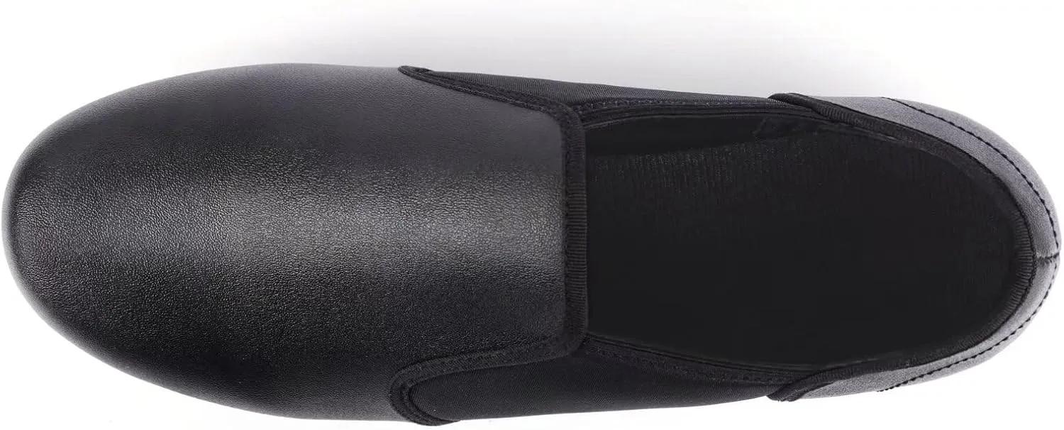 ARCLIBER Black Tap Shoes for Women and Men PU Leather Slip On Women Tap Dance Shoes
