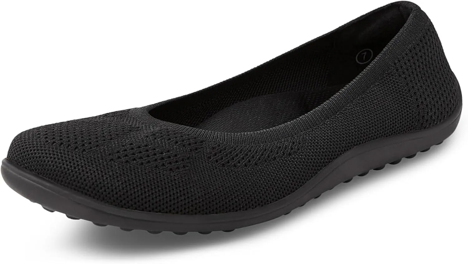Arromic Wide Toe Box Ballet Flats Shoes for Women Slip on Knit Dressy Shoes Washable Soft Ballerina Lightweight Walking Flat Black