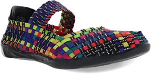 Bernie Mev womens Cuddly Mary Jane Flat, Black Multi, 10.5 US