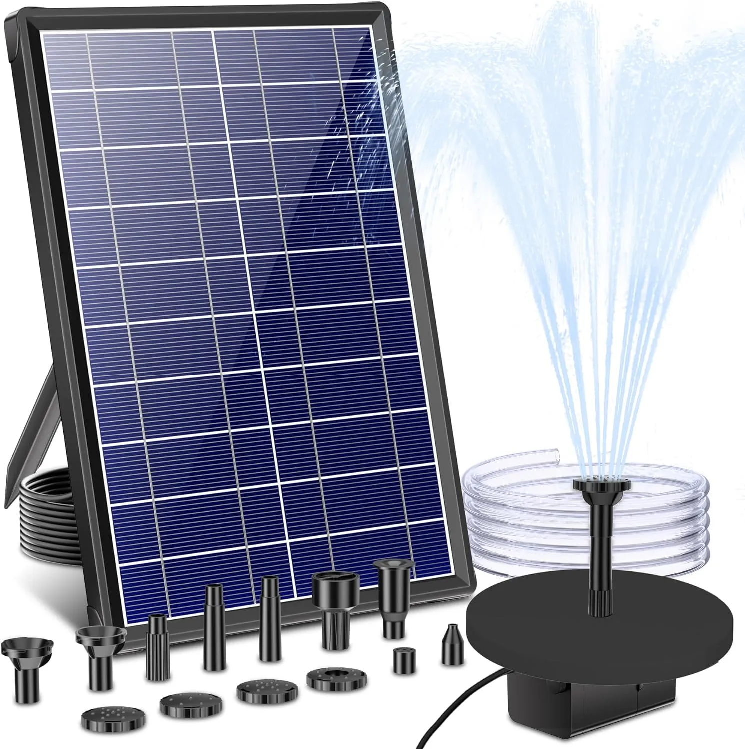 Biling 7.5W Solar Water Pump Outdoor, Solar Pond Pump Solar Fountain with DIY 5ft Tubing for Samll Ponds, Garden Pool and Bird Bath