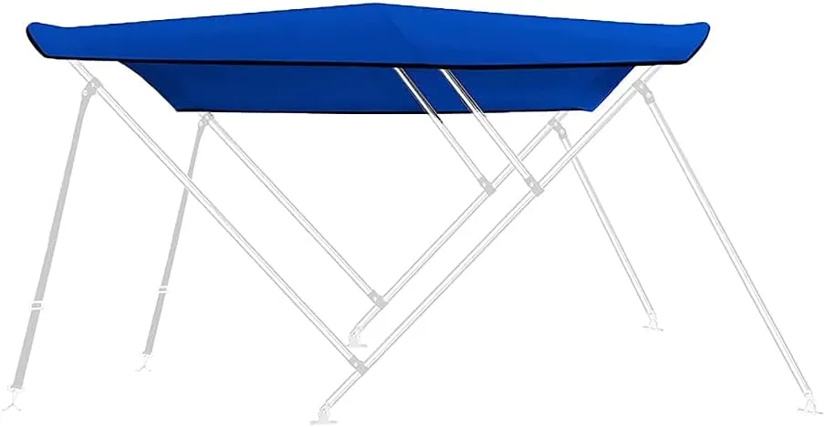 Bimini Top Fabric Replacement Canvas Canopy，3 Bow Bimini Top Cover for Boat with Storage Boot,600 D Anti-UV Waterproof Bimini Top Canopy Without Frame