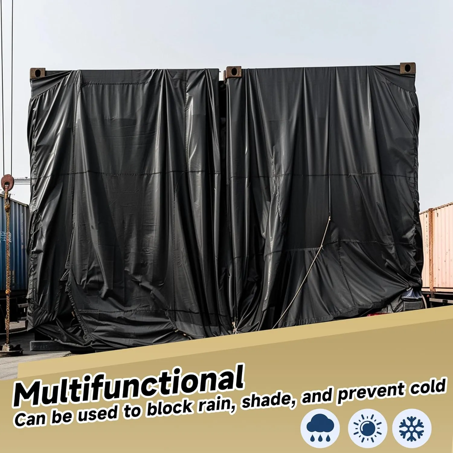 Black 8x10 feet 22 Mil Heavy Duty Organic Silicone Coating Waterproof Tarps,Tear Resistant Tarpaulin with Grommets&Reinforced Edges,for Outdoor Camping, Pool,Boat