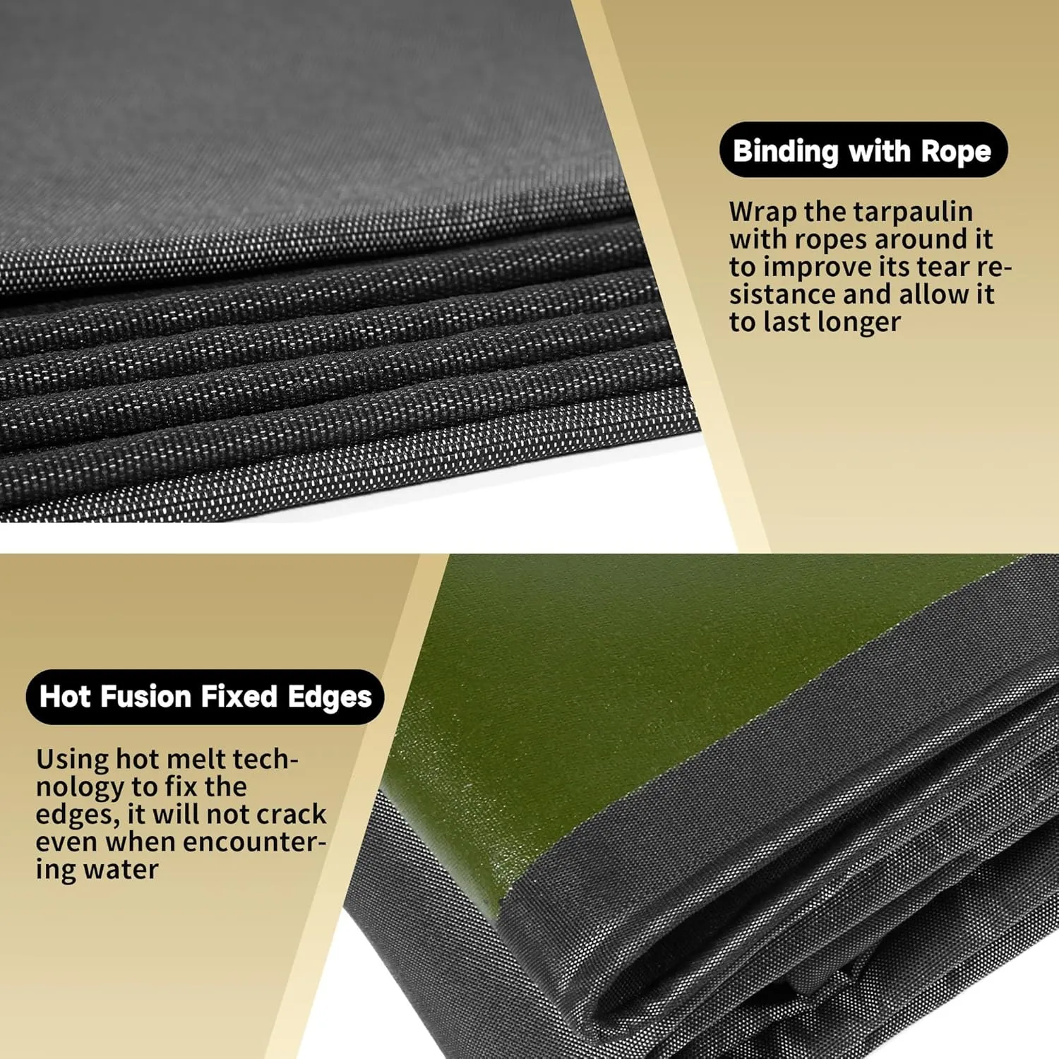 Black 8x10 feet 22 Mil Heavy Duty Organic Silicone Coating Waterproof Tarps,Tear Resistant Tarpaulin with Grommets&Reinforced Edges,for Outdoor Camping, Pool,Boat