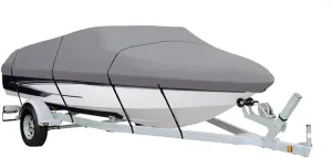Boat Cover Compatible with Bayliner Capri 2150/215 BZ Bowrider I/O Inboard/Outboard 2001 Grey Color, Heavy-Duty, Towable, Mooring, Storage