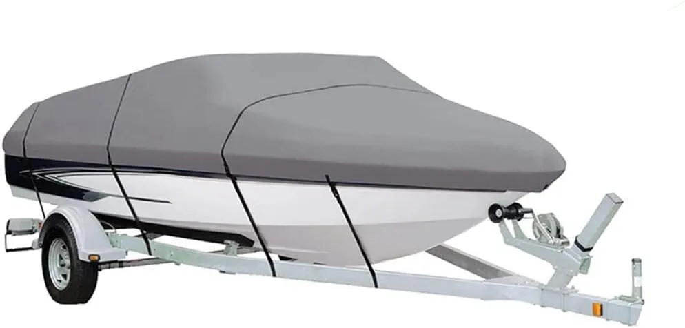 Boat Cover Compatible with Bayliner Capri 2150/215 BZ Bowrider I/O Inboard/Outboard 2001 Grey Color, Heavy-Duty, Towable, Mooring, Storage