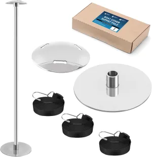 Boat Cover Support Poles 316 Stainless Steel Adjustable Boat Cover Support Pole System, with Aluminum Alloy Support Poles, 316 Stainless Steel Mushroom Cap and Base (1 Pack)