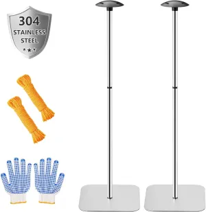Boat Cover Support Poles & Support System, Height Adjustable 304 Stainless Steel Pontoon Boat Cover Support Poles and Heavy Duty Base-Boat tarp Support Pole for V Hull Boat Jon Boat (2)