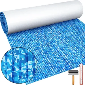 Boat Flooring EVA Foam 118"/94" x 47"/35"/24"/16" Boat Decking Non Slip Marine Camo Self Adhesive Carpet with Roller Ruler for Kayak Yacht Motorboat