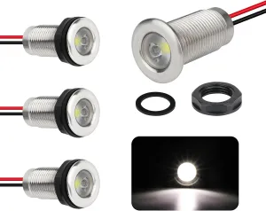 Boat Interior Lights, Waterproof Marine Led Boat Lights, Night Fishing Lights, Courtesy Transom Cabin Stern Cockpit Navigation LED Lights For Pontoon Boat Bass Boat Jon Boat Jet Ski Kayak (White 4PCS)