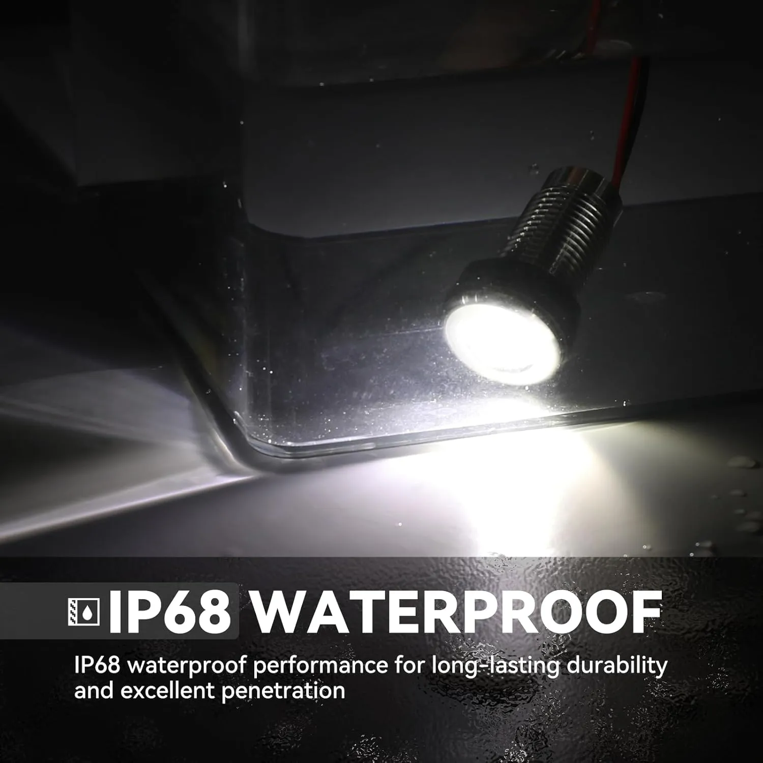 Boat Interior Lights, Waterproof Marine Led Boat Lights, Night Fishing Lights, Courtesy Transom Cabin Stern Cockpit Navigation LED Lights For Pontoon Boat Bass Boat Jon Boat Jet Ski Kayak (White 4PCS)