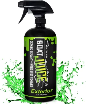 Boat Juice 2in1 Exterior Boat Cleaner & Protectant Spray | Water Spot Remover with SiO2 Ceramic Sealant | Pina Colada Scent | Marine Detailing & Boat Cleaning Supplies | Made in USA (32oz)