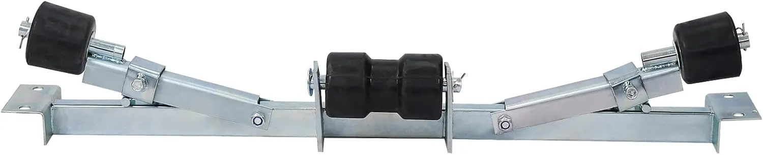 Boat Trailer Bottom Support Bracket with Keel Rollers for Safe Towing, Adjustable and Heavy-Duty, 1102lb Capacity