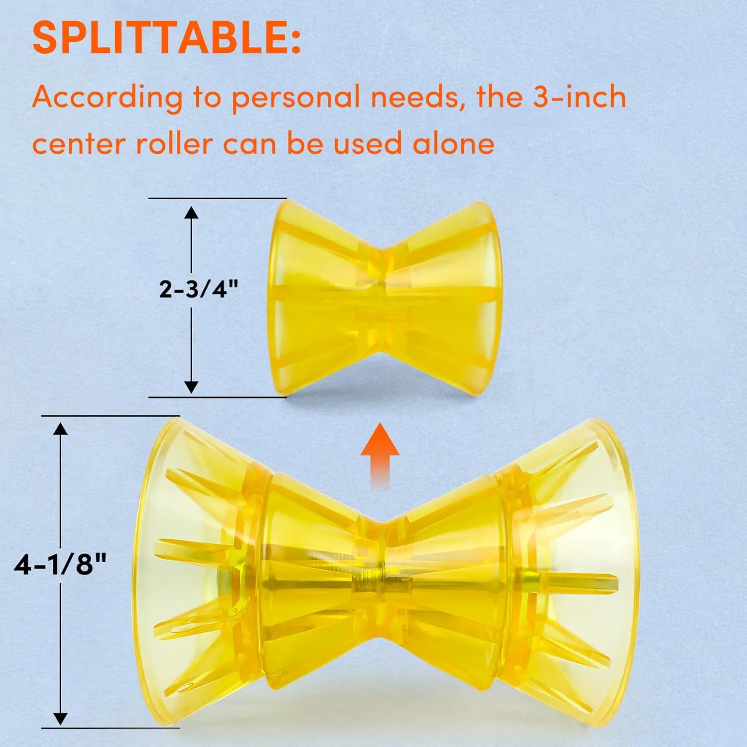 Boat Trailer Roller,3inch/4inch Boat Rollers for Trailer,Bow Roller with Bells and Bolt,1/2 in Shaft Boat Trailer Bow Stop, Great for Boat Trailer Bracket(Black/Blue/Orange/Yellow)