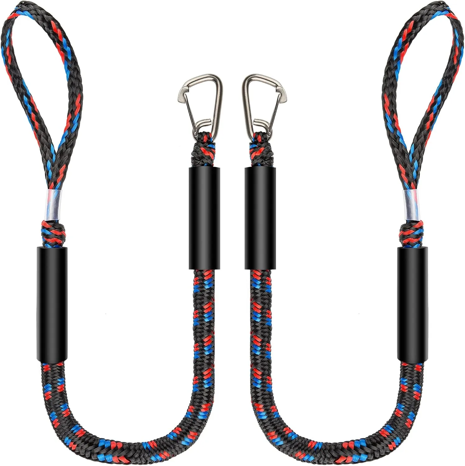 Botepon Marine Bungee Dock Lines, Boat Dock Rope, Jet Ski Accessories with Stainless Clip for for Jet Ski, SeaDoo, Yamaha WaveRunner, Kayak, Pontoon Boat, Dinghy (4 Feet)