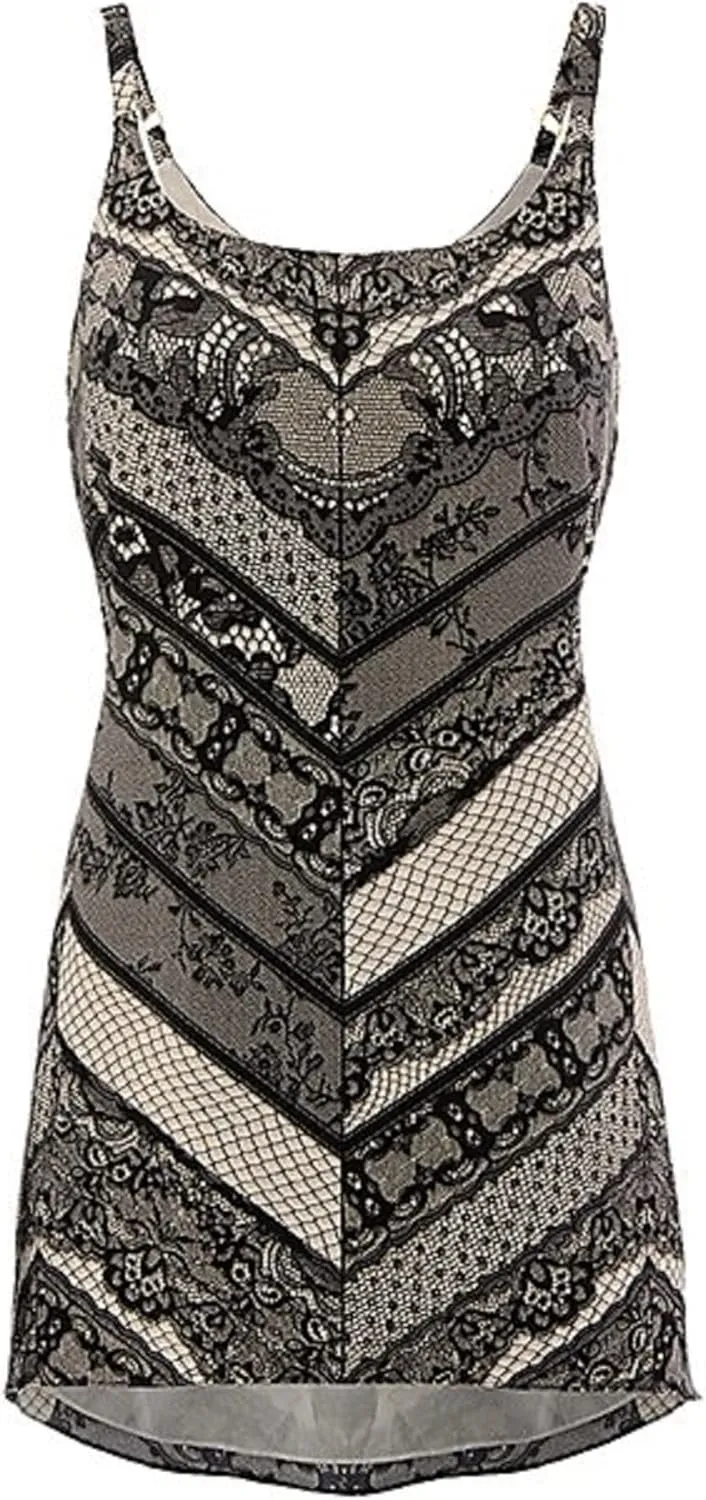 Cabi Monaco Black/Nude lace Print Camisole