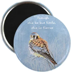 CafePress Little But Fierce Quote Kestrel Watercolor Falcon 2.25" Magnet (100 pack)