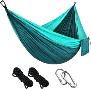 Camping Hammock,Nylon Portable Swing Hammock with Storage Bag & Accessories for Outdoor Travel Hiking Camping
