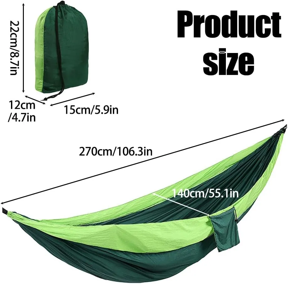 Camping Hammock,Nylon Portable Swing Hammock with Storage Bag & Accessories for Outdoor Travel Hiking Camping