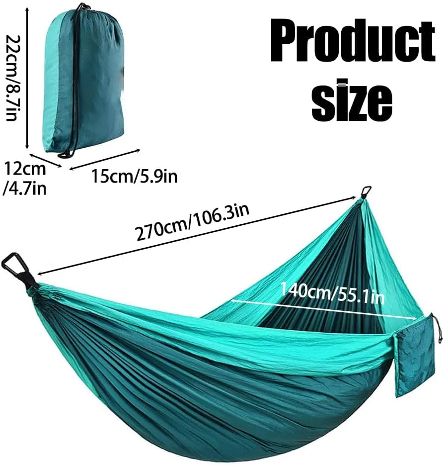 Camping Hammock,Nylon Portable Swing Hammock with Storage Bag & Accessories for Outdoor Travel Hiking Camping
