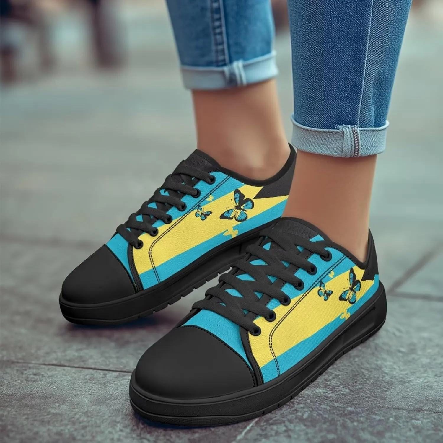 Canvas Shoes for Women Platform Sneakers Slip on Lace-up Walking Flats Outdoor Lightweight Tennis Shoe