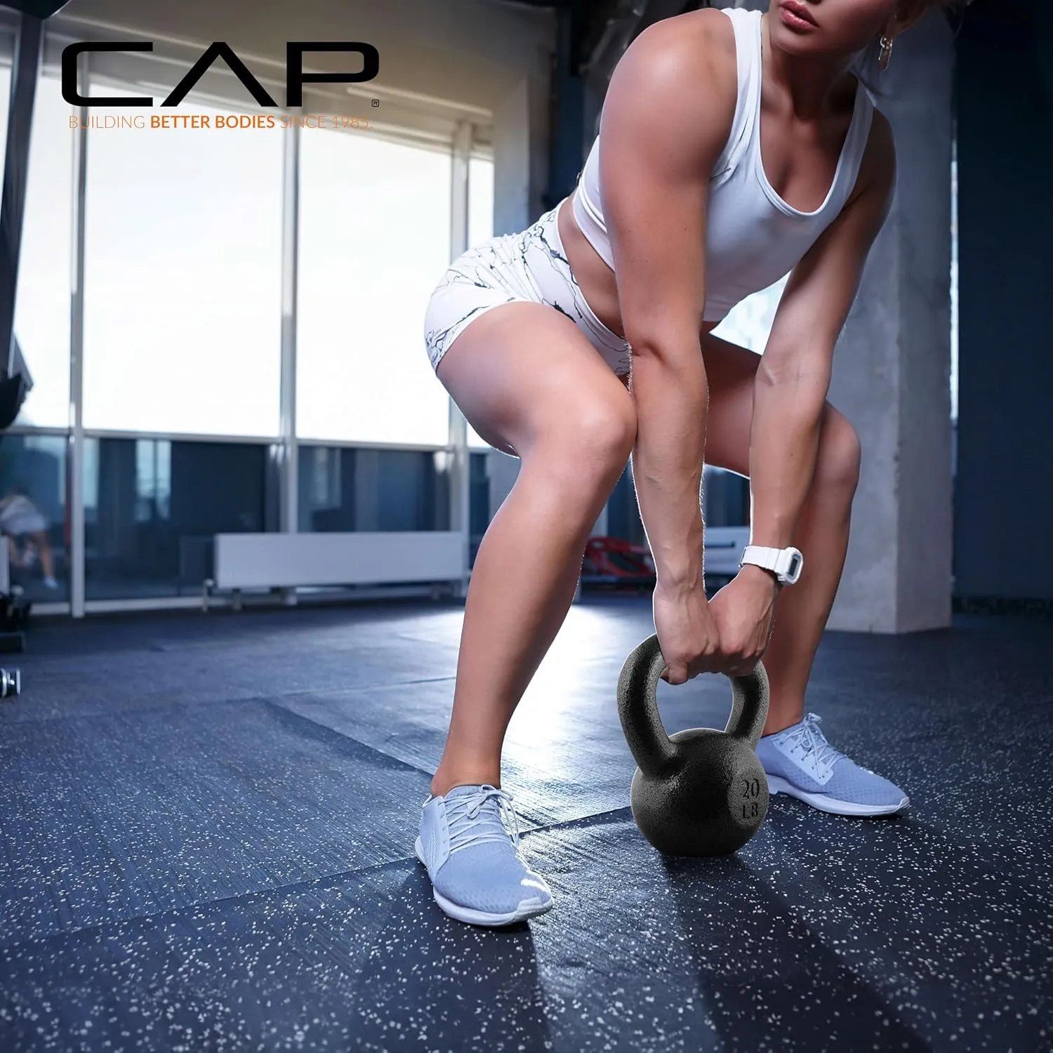 CAP Barbell Black Cast Iron Kettlebell Single or Set | 10-80 Lbs