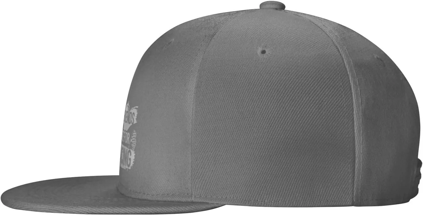 Car Race Bike Racing Racer Flat Brim Baseball Cap,Classic Snapback Hat Adjustable Trucker Hat for Men & Women,Black
