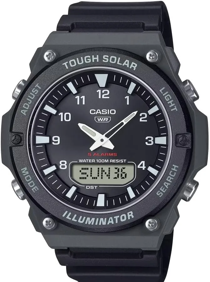Casio AQ-S820W Series | Black/Black | Tough Solar | World Time | LED Illuminator | Ana-Digital Watch