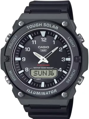 Casio AQ-S820W Series | Black/Black | Tough Solar | World Time | LED Illuminator | Ana-Digital Watch