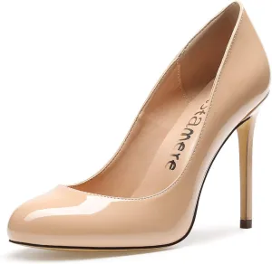 Castamere Womens High Heels Round Toe Slip-On Pumps Stilettos 10CM