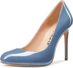 Castamere Womens High Heels Round Toe Slip-On Pumps Stilettos 10CM