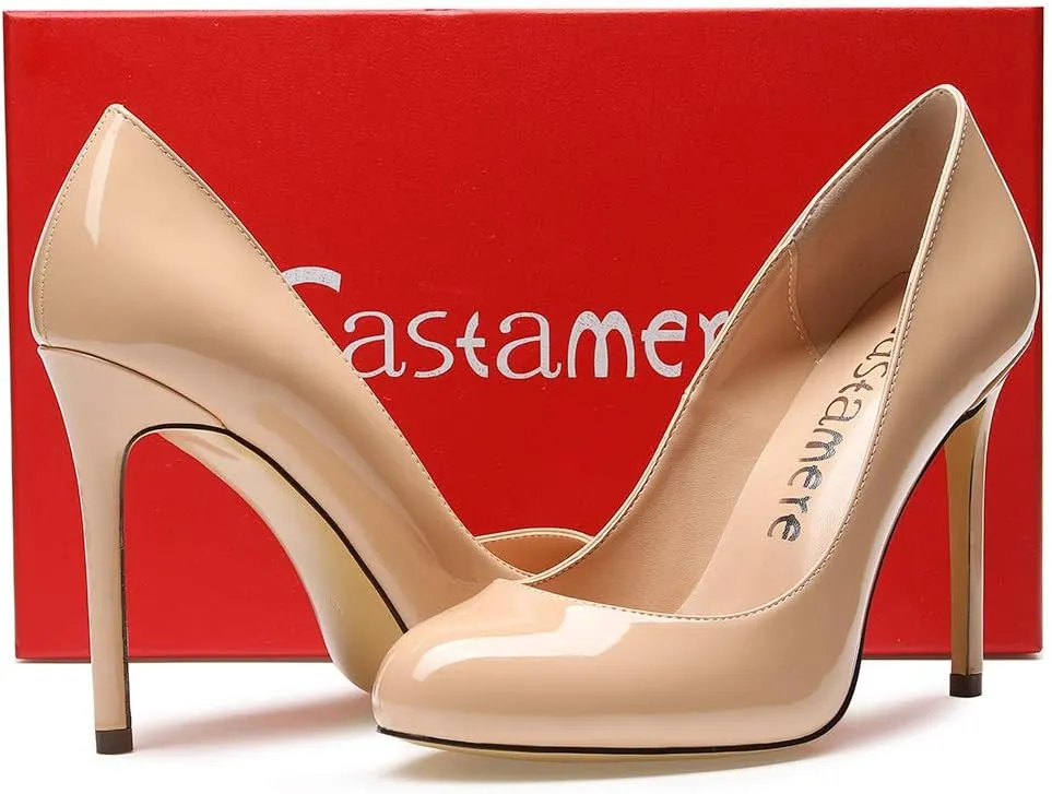 Castamere Womens High Heels Round Toe Slip-On Pumps Stilettos 10CM