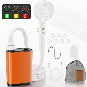 Catlyn Portable Camping Outdoor Shower Kit Rechargeable Electric Intelligent Shower Pump PX7 Waterproof for Outside Hiking Dog Bath Beach Traveling