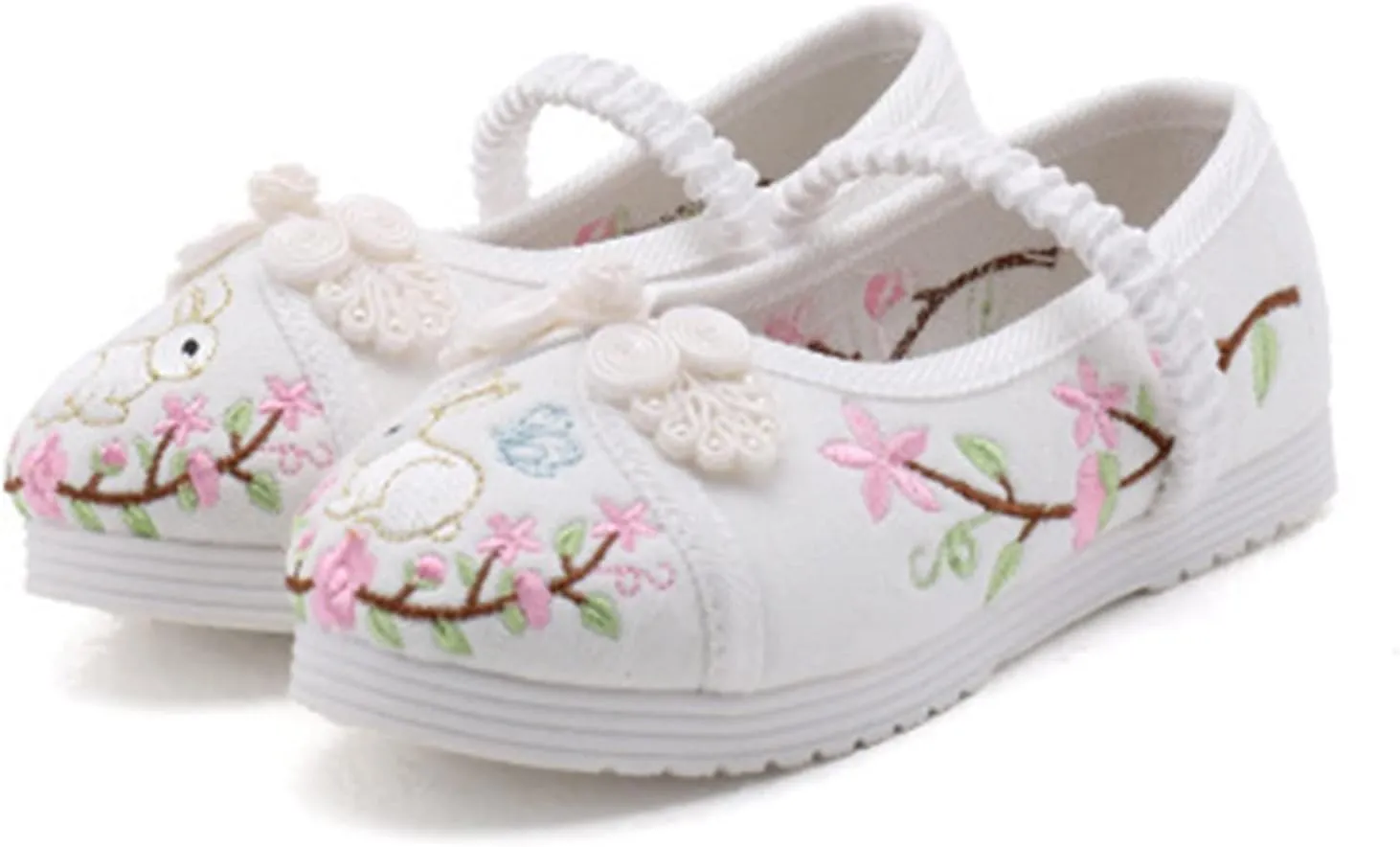 Children's Traditional Embroidered Shoes Hanfu Shoes Toddlers Girls Performance Dance Flat Bottomed Shoes