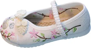 Children's Traditional Embroidered Shoes Hanfu Shoes Toddlers Girls Performance Dance Flat Bottomed Shoes