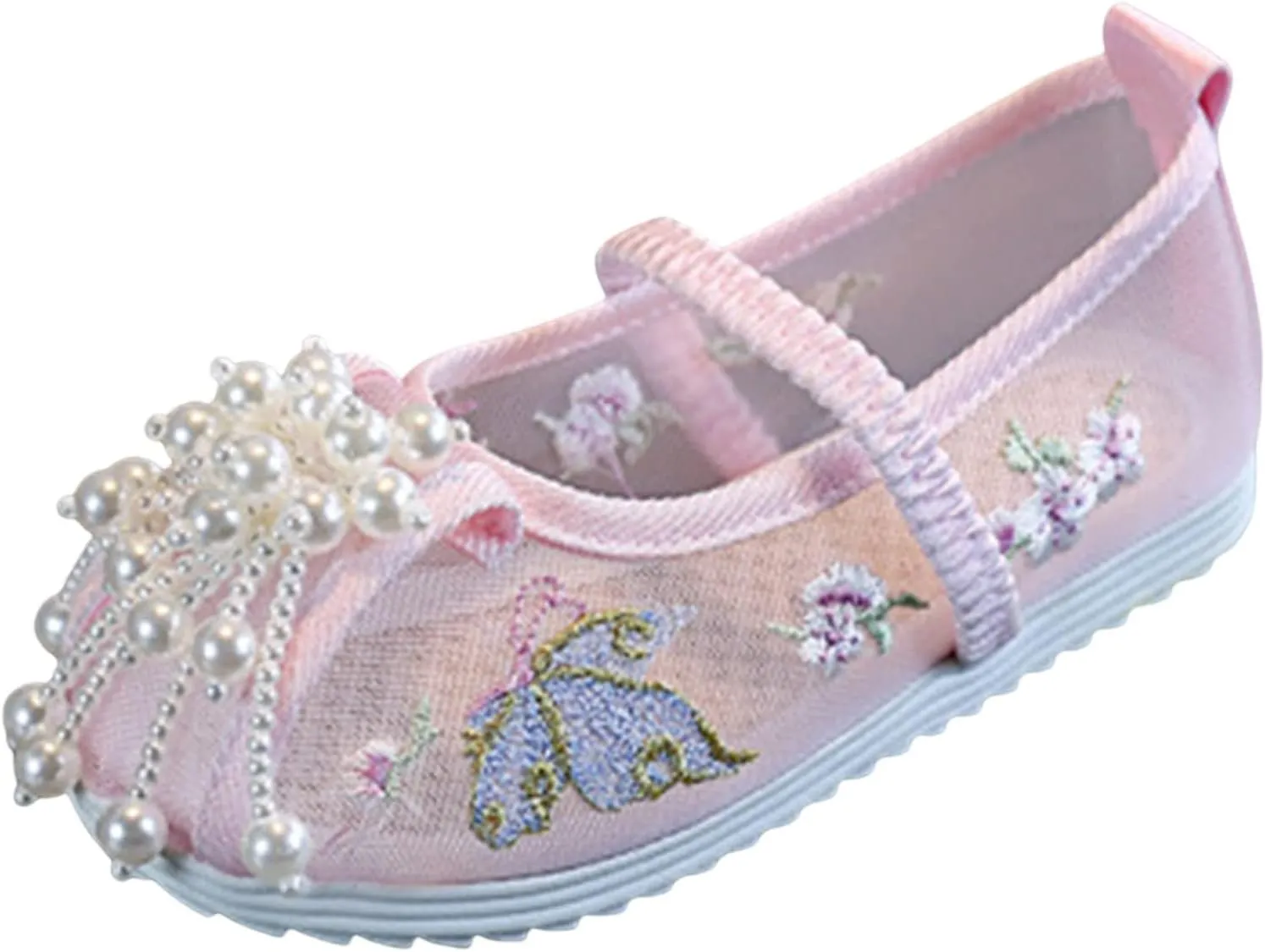 Chinese Traditional Embroidered Costume Shoes Girls Ancient Round Toe Floral Flat𝘀 Fairy Cheongsam Dress Up Shoes