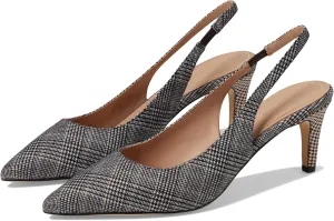 Cole Haan Women's Vandam Sling Back Pump 65 mm, Multi Plaid Textile, 10.5