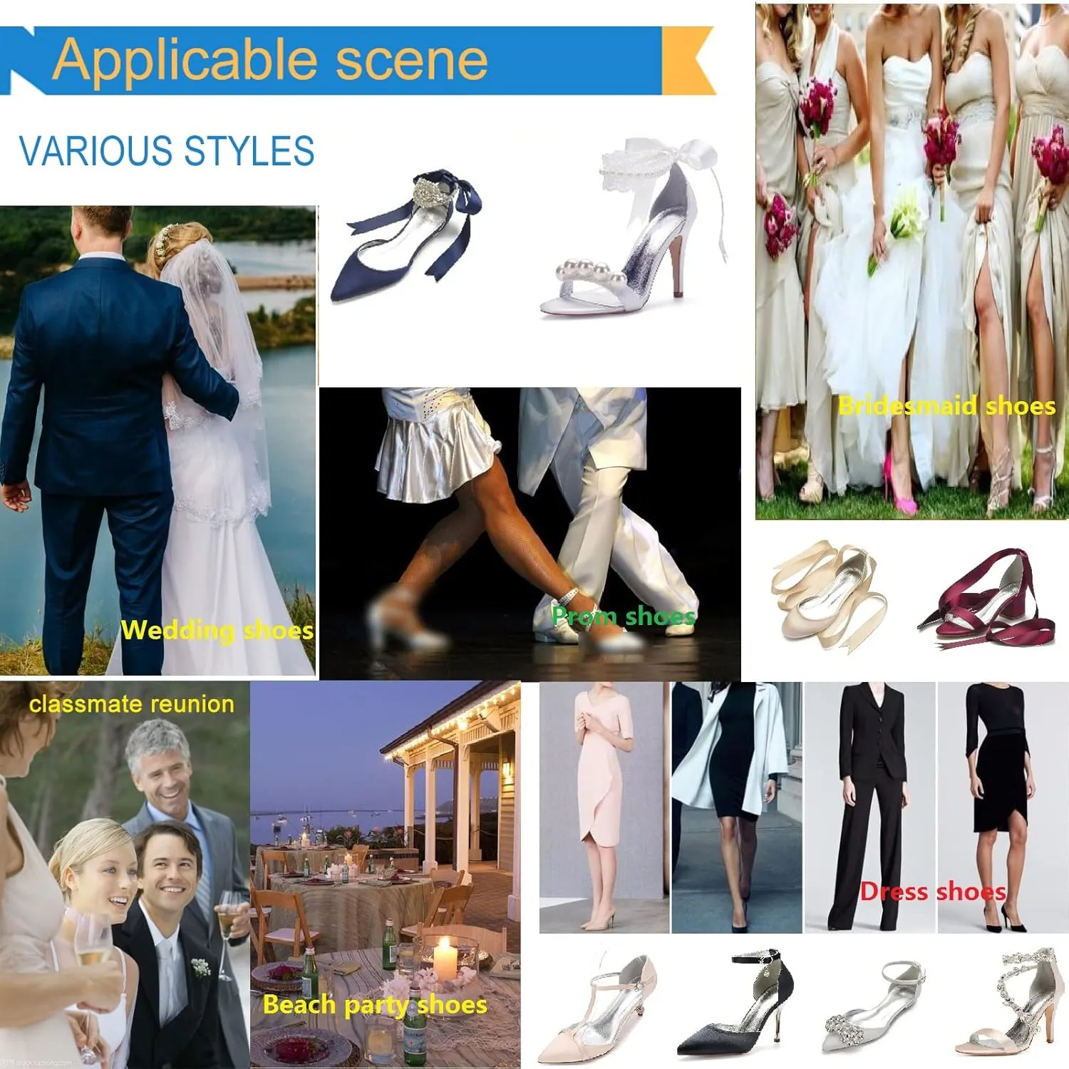 COMFASH Wedding Shoes Women Closed Toe Bridal Shoes High Slip on Satin Court Shoes Dress Evening Shoes for Women Bridal Bride 6.5Cm